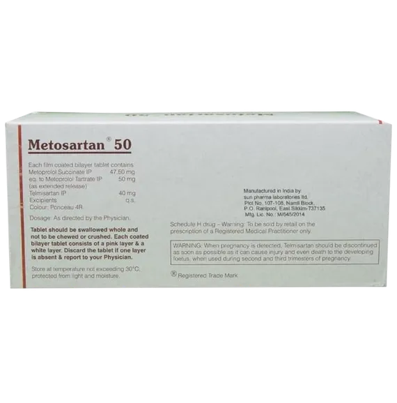metosartan 50mg tablet 10's
